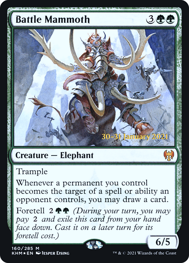 Image of Battle Mammoth (PRE-160) - Kaldheim Promos Foil