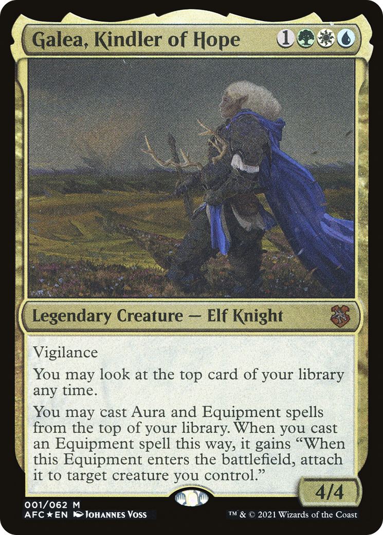 Image of Galea, Kindler of Hope (Display Commander) - Thick Stock (AFC-001) - Forgotten Realms Commander Display Commanders Etched Foil