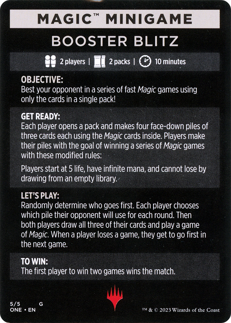 Image of Booster Blitz (MONE-005) - Phyrexia: All Will Be One Minigames