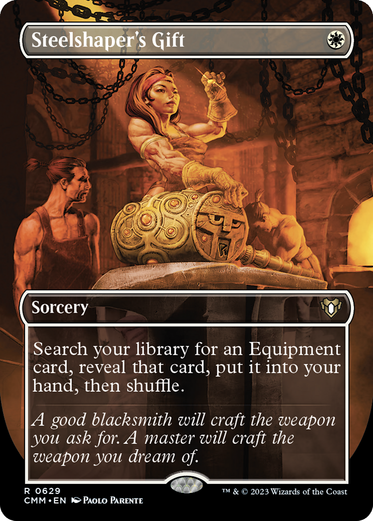 Image of Steelshaper's Gift (Borderless) (CMM-629) - Commander Masters (Borderless) Foil