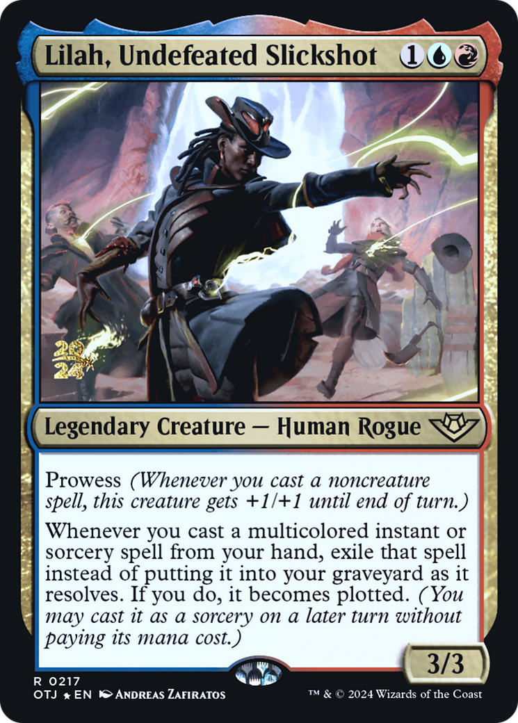 Image of Lilah, Undefeated Slickshot (PRE-217) - Outlaws of Thunder Junction Promos Foil