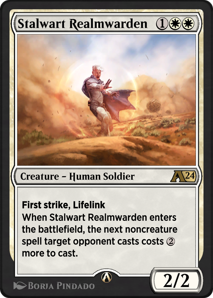 Image of Stalwart Realmwarden (YOTJ-005) - Alchemy: Outlaws of Thunder Junction