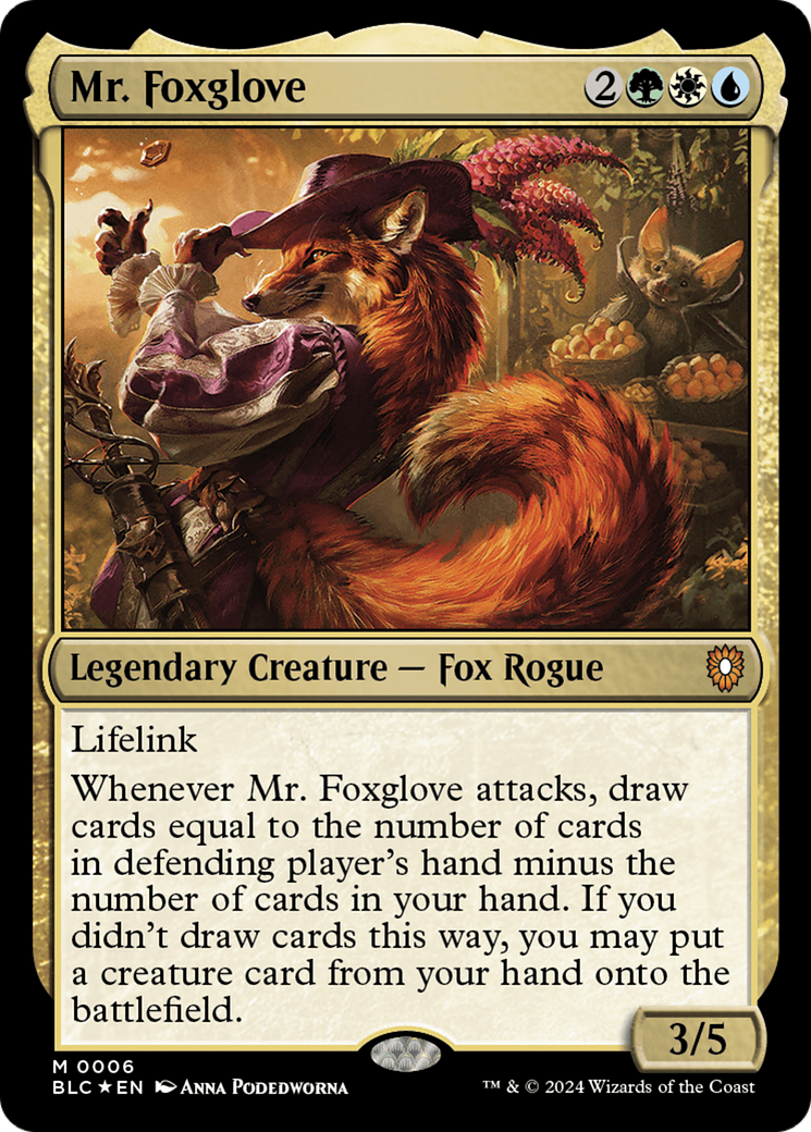 Image of Mr. Foxglove (BLC-006) - Bloomburrow Commander Foil
