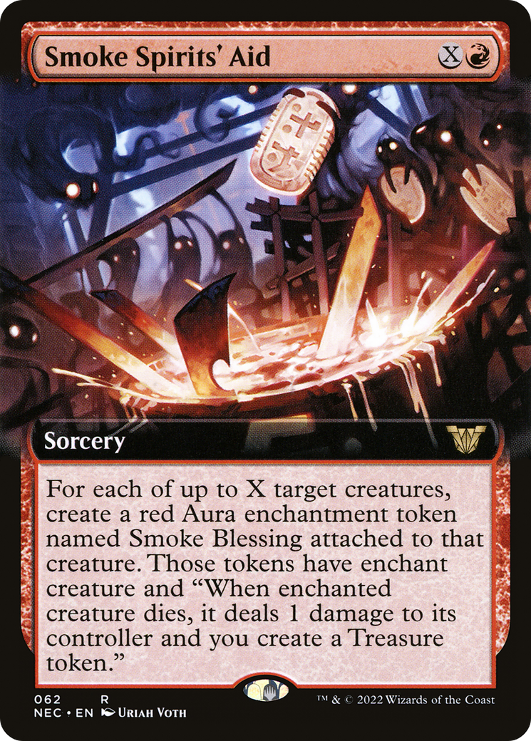 Image of Smoke Spirits' Aid (Extended Art) (NEC-062) - Neon Dynasty Commander: (Extended Art)