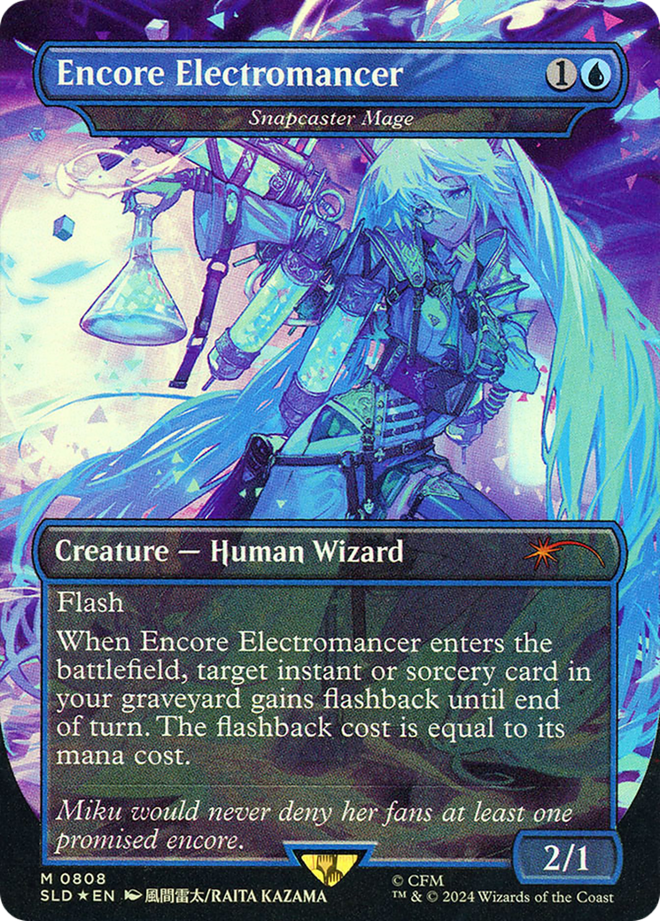 Image of Encore Electromancer - Snapcaster Mage (SLD-808) - Secret Lair Drop / Encore Electromancer (Borderless) Foil