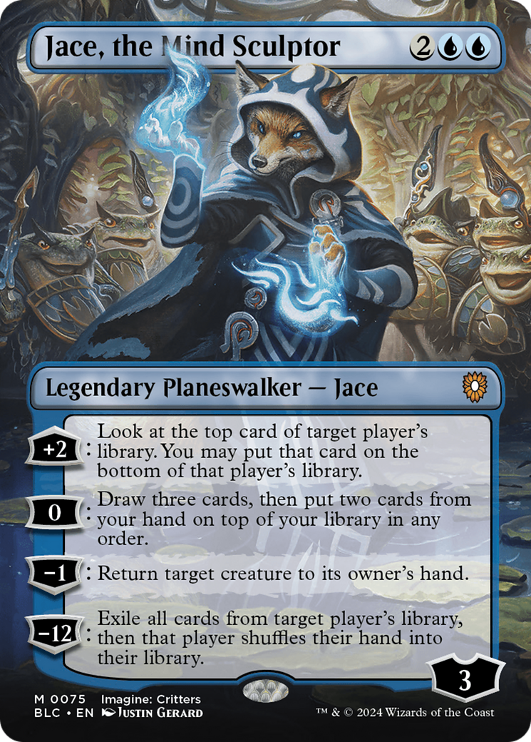 Image of Jace, the Mind Sculptor (Borderless) (BLC-075) - Bloomburrow Commander (Borderless)