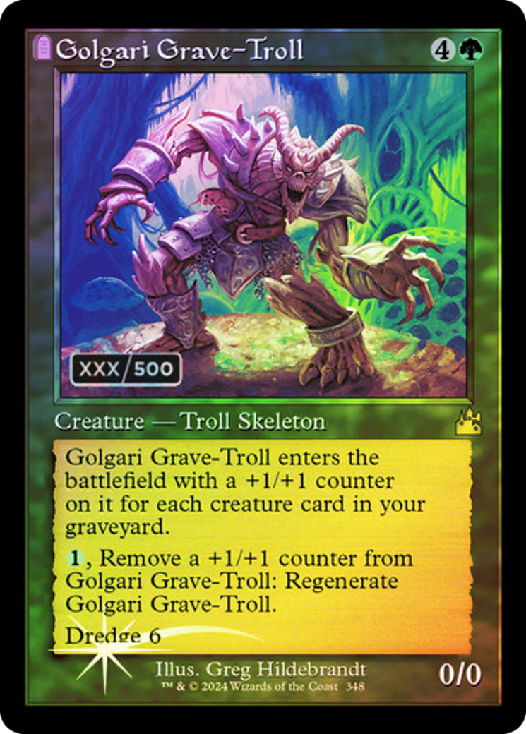Image of Golgari Grave-Troll (Retro Frame) (Serial Numbered) (RVR-348) - Ravnica Remastered: (tombstone) Foil