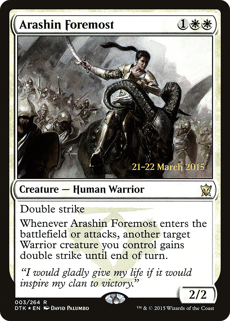 Image of Arashin Foremost (PRE-003) - Dragons of Tarkir Promos Foil