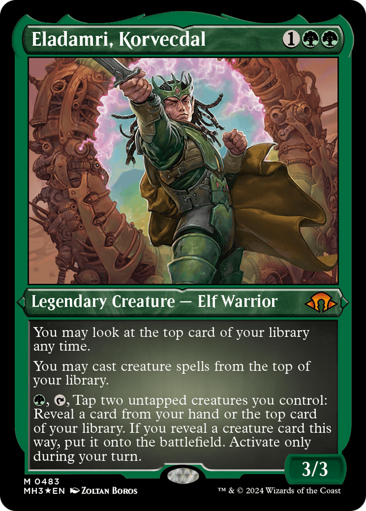 Image of Eladamri, Korvecdal (Foil Etched) (MH3-483) - Modern Horizons 3 Foil