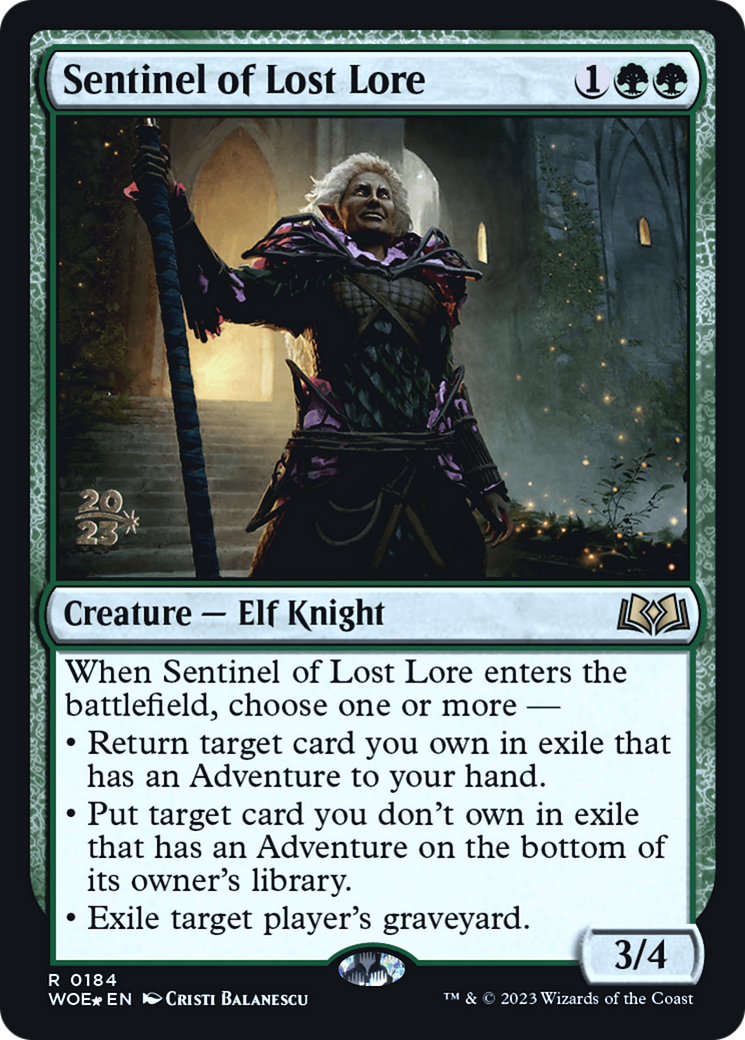 Image of Sentinel of Lost Lore (PRE-184) - Wilds of Eldraine Promos Foil