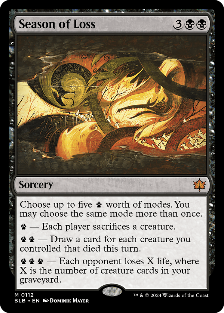 Image of Season of Loss (BLB-112) - Bloomburrow Foil