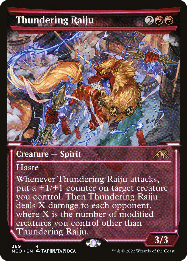 Image of Thundering Raiju (Showcase) (NEO-389) - Kamigawa: Neon Dynasty: (Showcase)