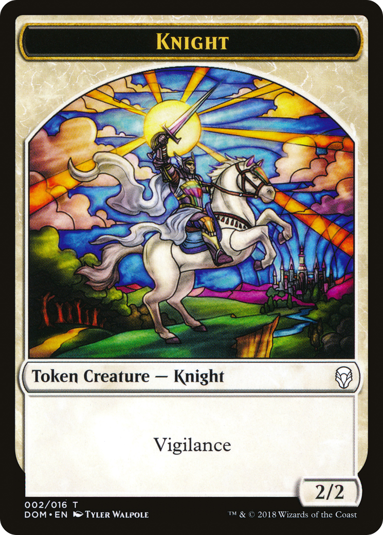 Image of Knight Token (002) (DOM-002) - Dominaria Tokens