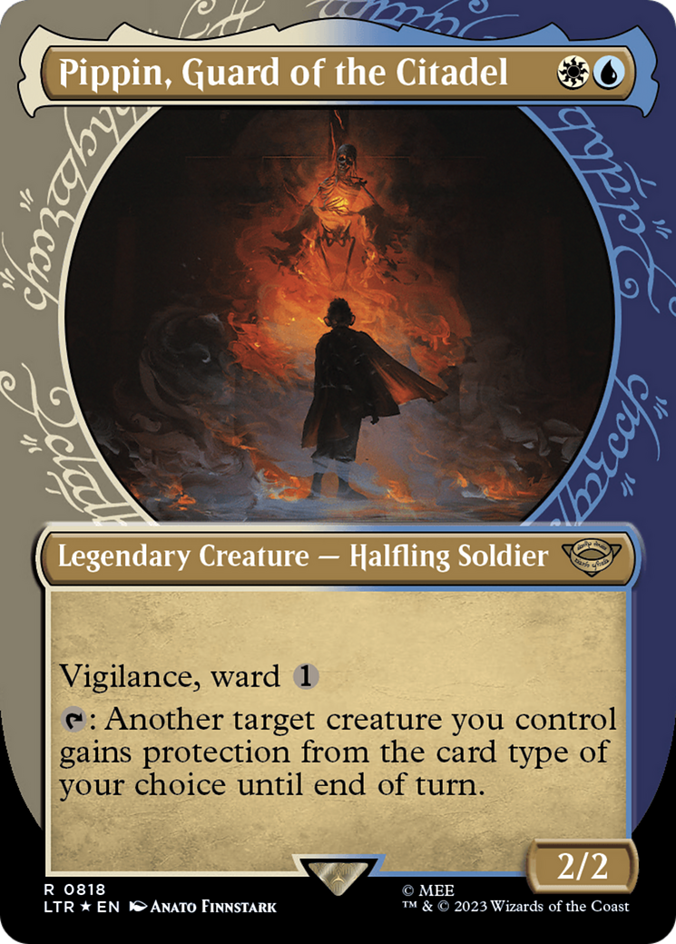 Image of Pippin, Guard of the Citadel (Showcase) (Surge Foil) (LTR-818) - The Lord of the Rings: Tales of Middle-earth: (Showcase) (Borderless) Foil