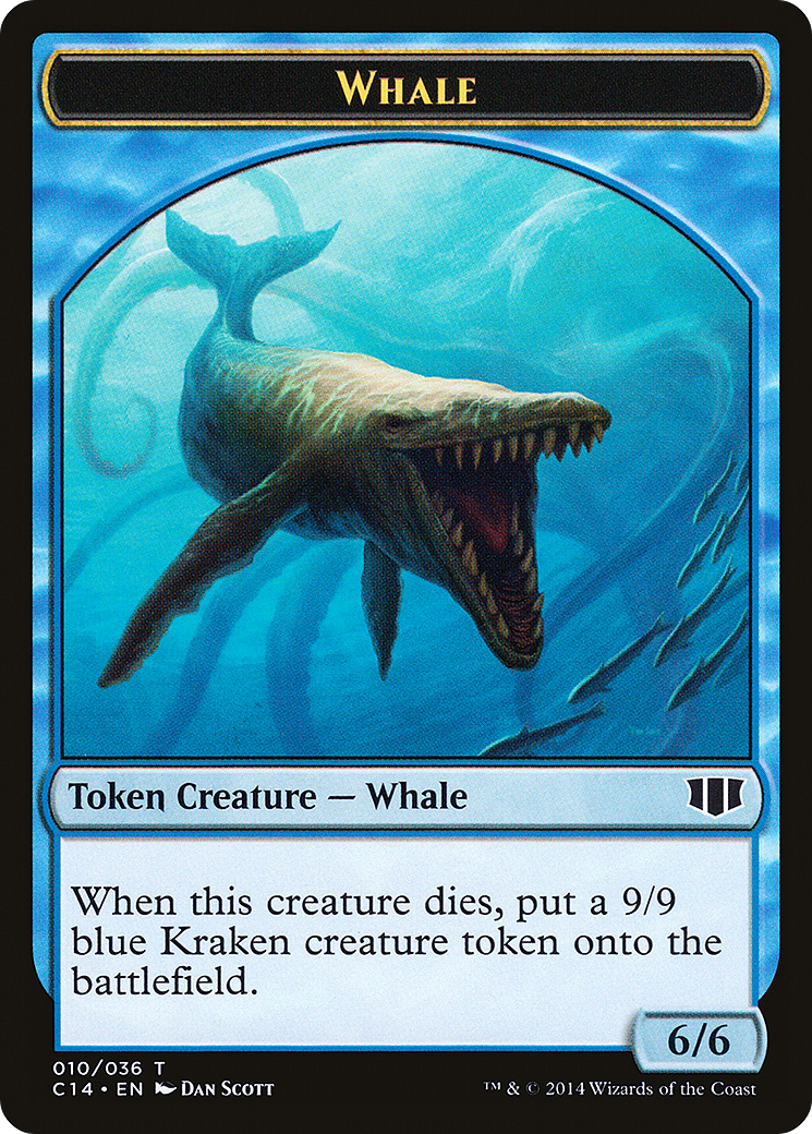 Image of Whale // Zombie (Blue) Double-sided Token (C14-010) - Commander 2014 Tokens