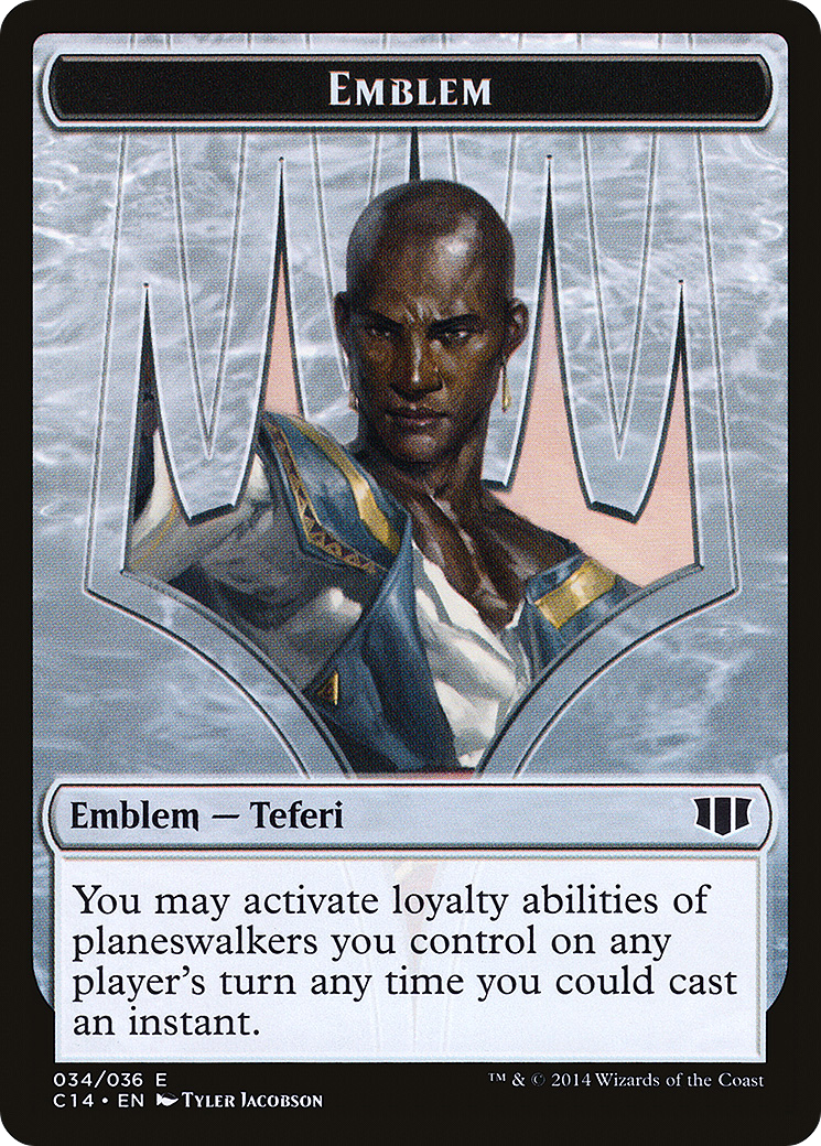Image of Emblem - Teferi, Temporal Archmage // Zombie (Blue) Token (C14-34 // 11) - Commander 2014 Tokens
