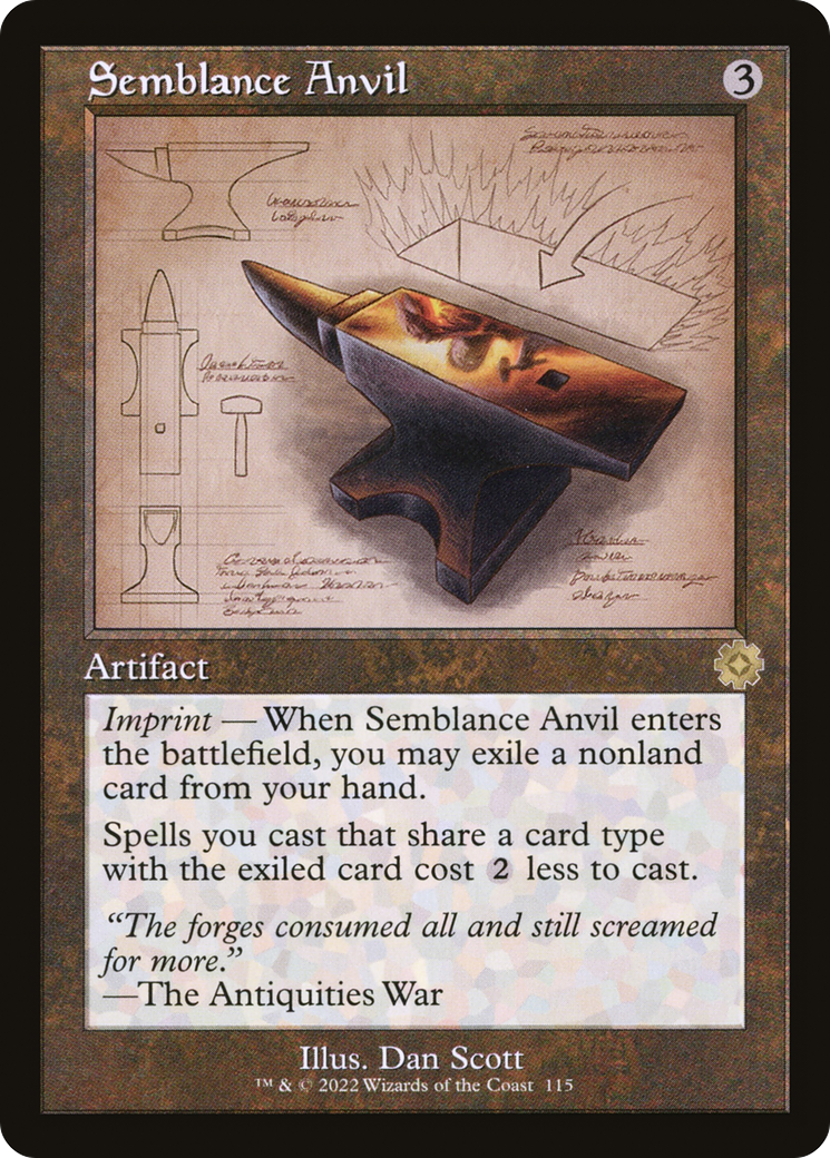 Image of Semblance Anvil (Schematic) (BRR-115) - The Brothers' War Retro Artifacts Foil