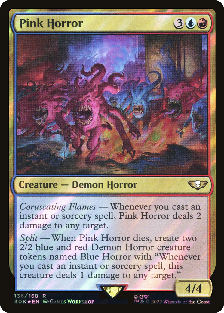 Image of Pink Horror (Surge Foil) (40K-136) - Warhammer 40,000 Commander Foil