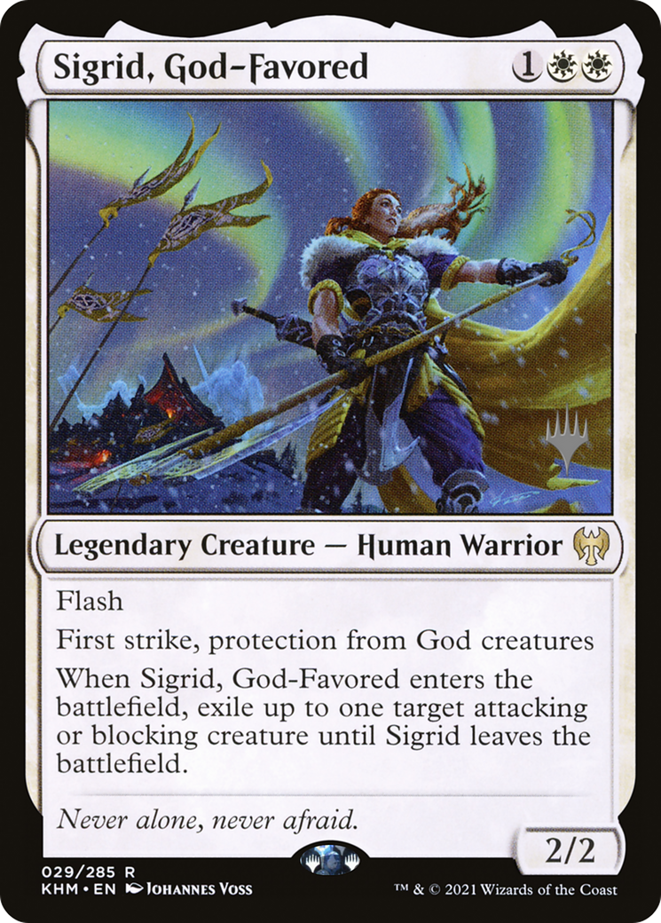 Image of Sigrid, God-Favored (PPKHM-029) - Kaldheim Promos Foil