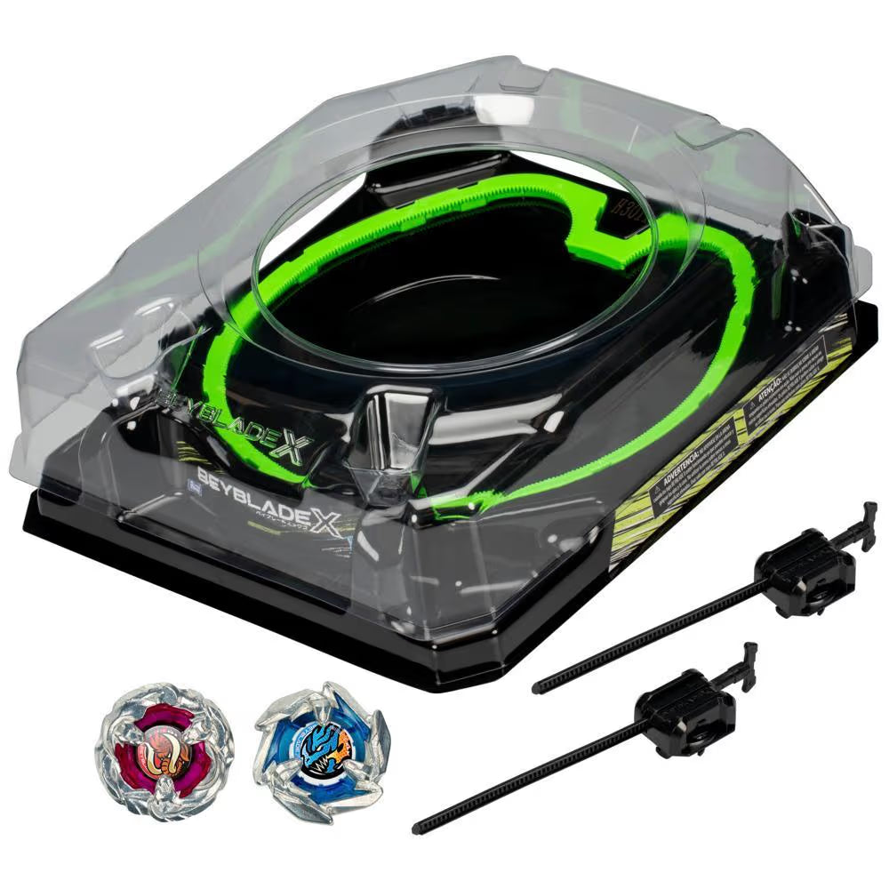 Image of Hasbro Beyblade X Xtreme Battle Set with Beystadium, 2 Right-Spinning Top Toys, and 2 Launchers