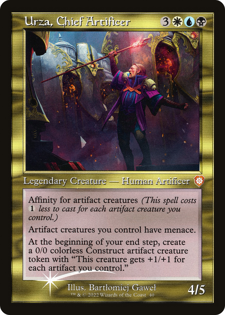 Image of Urza, Chief Artificer (Display Commander) - Thick Stock (BRC-040) - The Brothers' War Commander Etched Foil