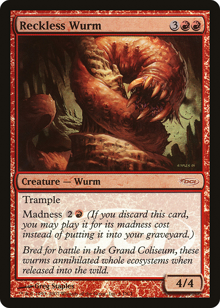 Image of Reckless Wurm (WPN-006) - DCI Promos Foil