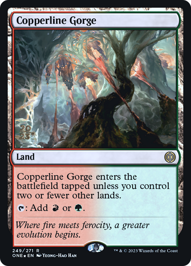 Image of Copperline Gorge (PRE-249) - Phyrexia: All Will Be One Promos Foil