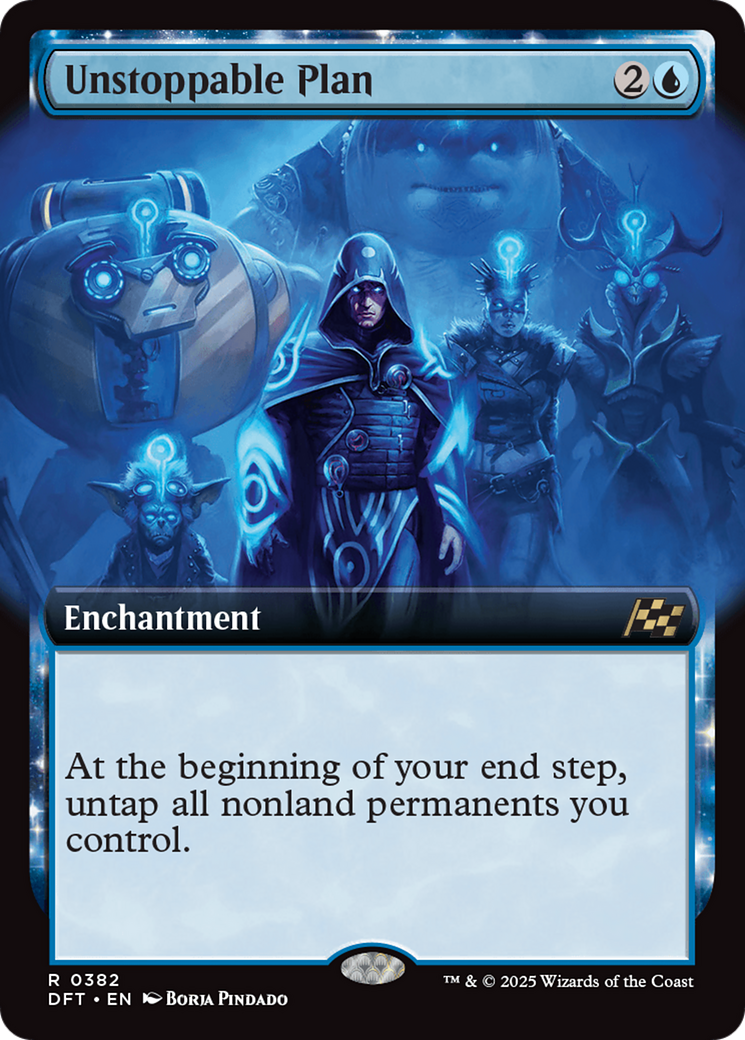 Image of Unstoppable Plan (Extended Art) (DFT-382) - Aetherdrift: (enchantment, Extended Art) Foil