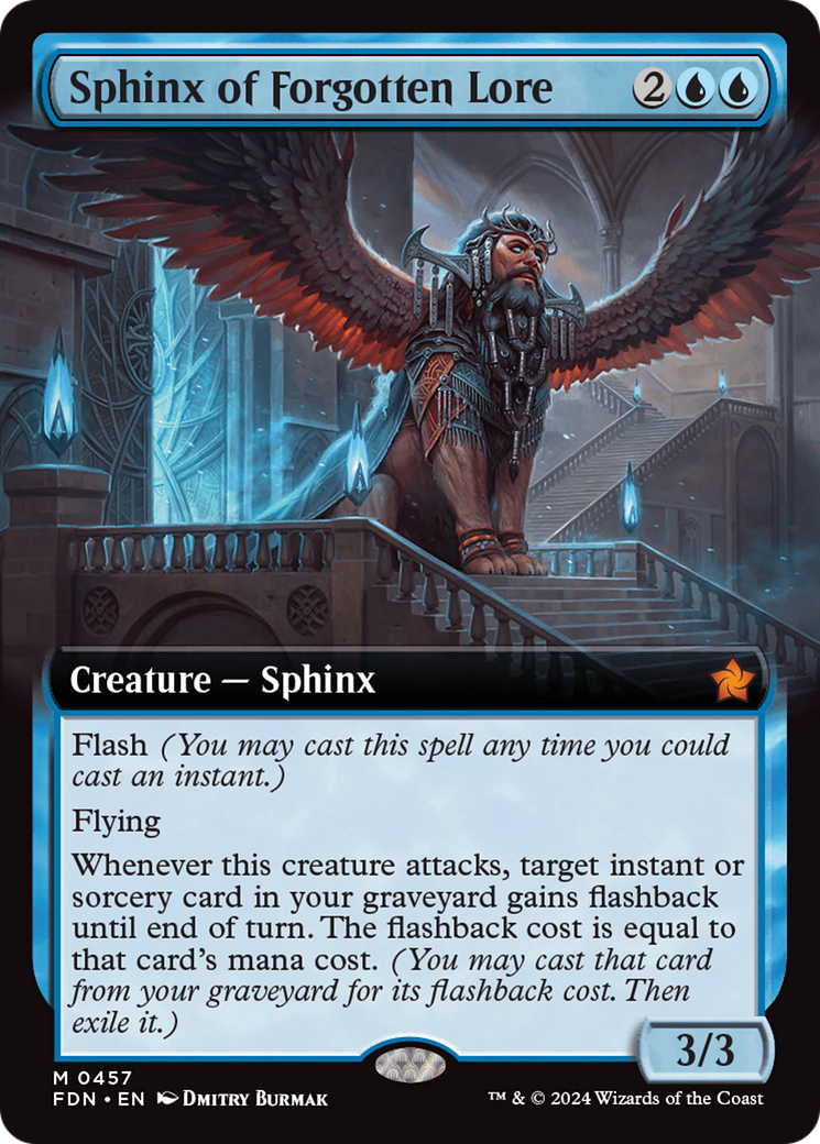Image of Sphinx of Forgotten Lore (Extended Art) (FDN-457) - Foundations: (Extended Art) Foil