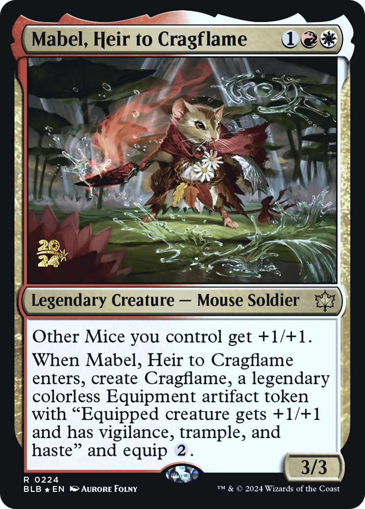 Image of Mabel, Heir to Cragflame (PRE-224) - Bloomburrow Promos Foil