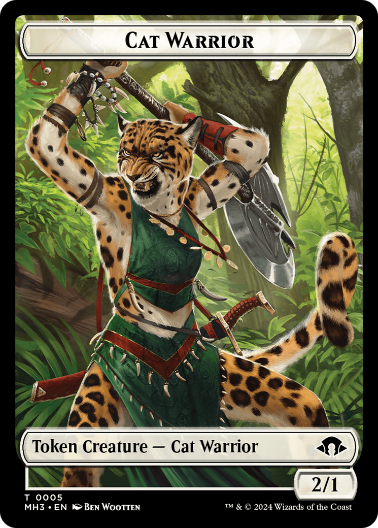 Image of Cat Warrior (TMH3-005) - Modern Horizons 3 Tokens Foil