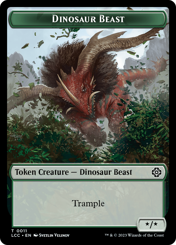 Image of Dinosaur Beast (TLCC-011) - The Lost Caverns of Ixalan Commander Tokens Foil