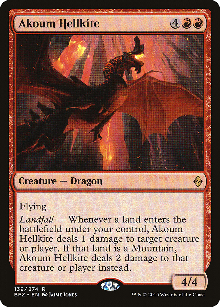 Image of Akoum Hellkite (BFZ-139) - Battle for Zendikar Foil