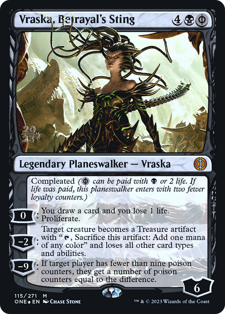 Image of Vraska, Betrayal's Sting (PRE-115) - Phyrexia: All Will Be One Promos Foil