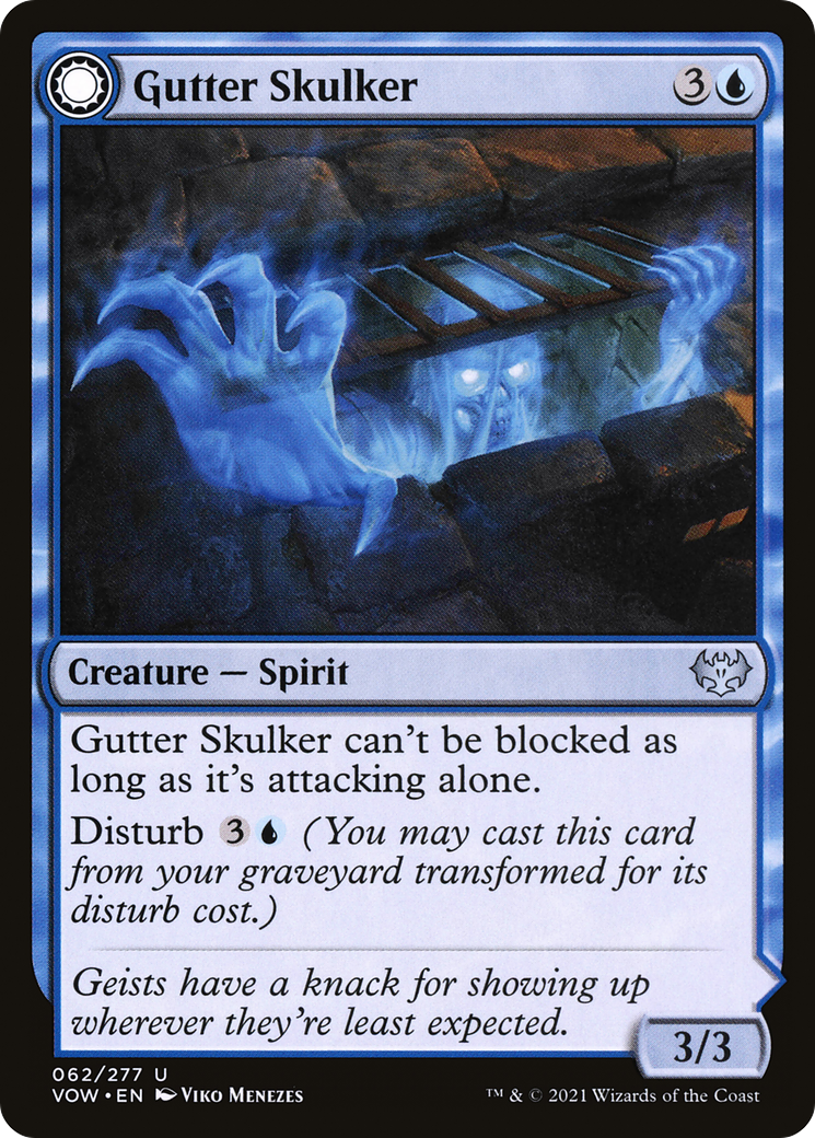 Image of Gutter Skulker (VOW-062) - Innistrad: Crimson Vow: (Double Faced Transform) Foil