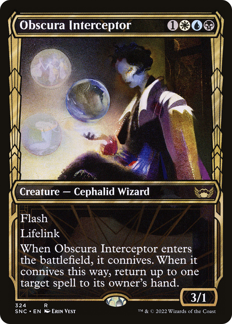 Image of Obscura Interceptor (Showcase) (SNC-324) - Streets of New Capenna: (Showcase) Foil
