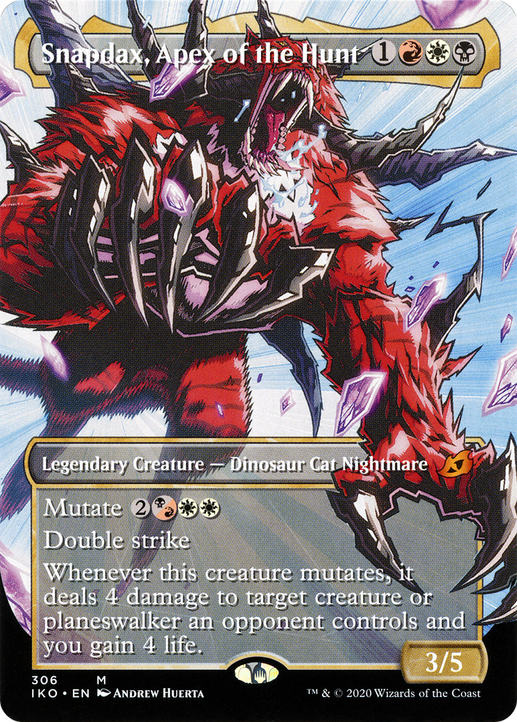 Image of Snapdax, Apex of the Hunt (Showcase) (IKO-306) - Ikoria: Lair of Behemoths: (Showcase) (Borderless) Foil