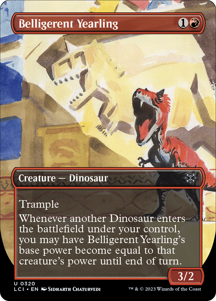 Image of Belligerent Yearling (Borderless) (LCI-320) - The Lost Caverns of Ixalan (Borderless) Foil
