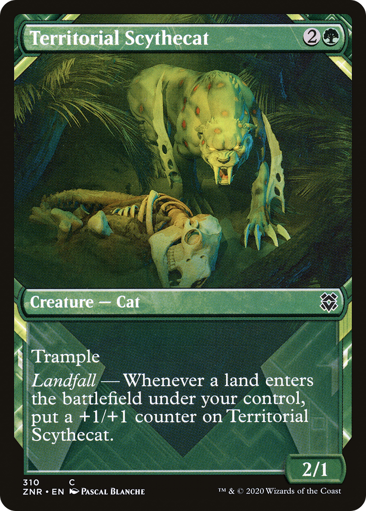 Image of Territorial Scythecat (Showcase) (ZNR-310) - Zendikar Rising: (Showcase) Foil