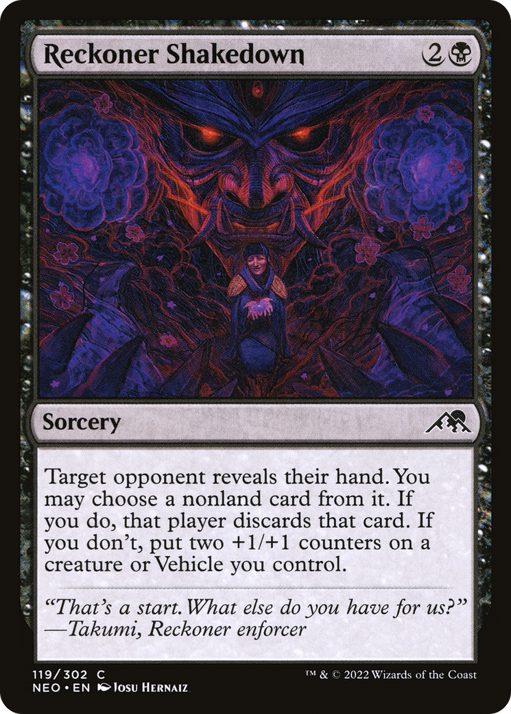 Image of Reckoner Shakedown (NEO-119) - Kamigawa: Neon Dynasty Foil