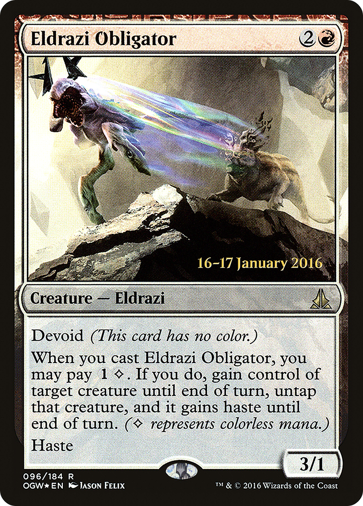 Image of Eldrazi Obligator (PRE-096) - Oath of the Gatewatch Promos: (devoid) Foil