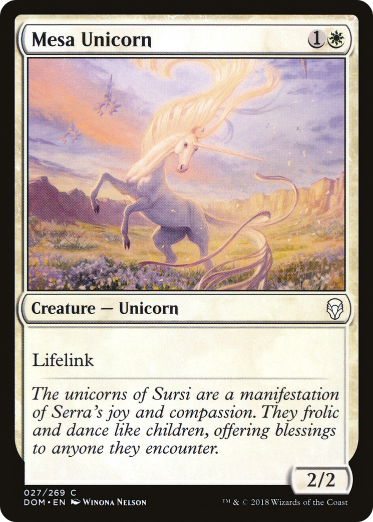 Image of Mesa Unicorn (DOM-027) - Dominaria Foil