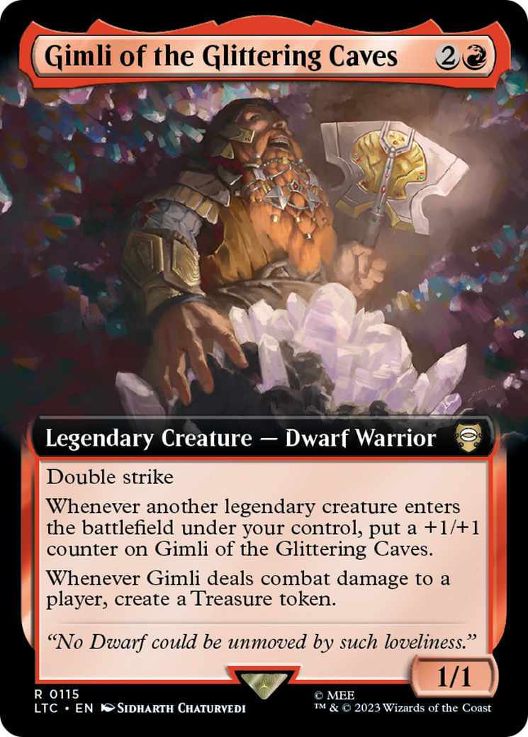 Image of Gimli of the Glittering Caves (Extended Art) (LTC-115) - Tales of Middle-earth Commander: (Extended Art)