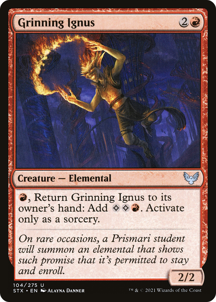Image of Grinning Ignus (STX-104) - Strixhaven: School of Mages