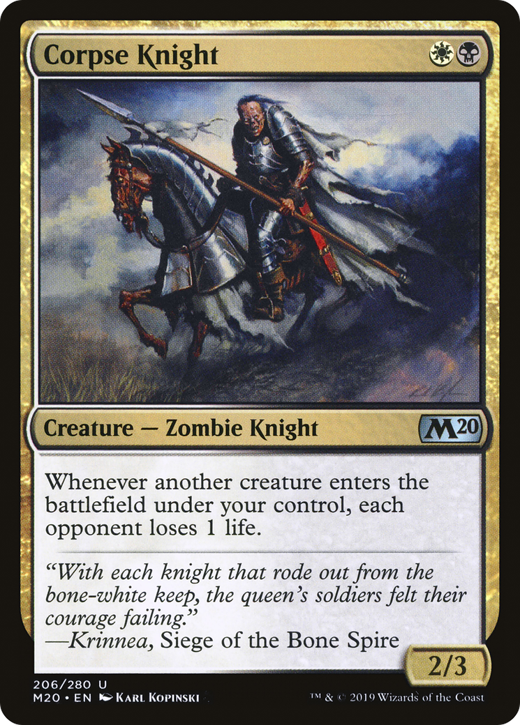 Image of Corpse Knight (2/3 Misprint) (M20-206) - Core Set 2020