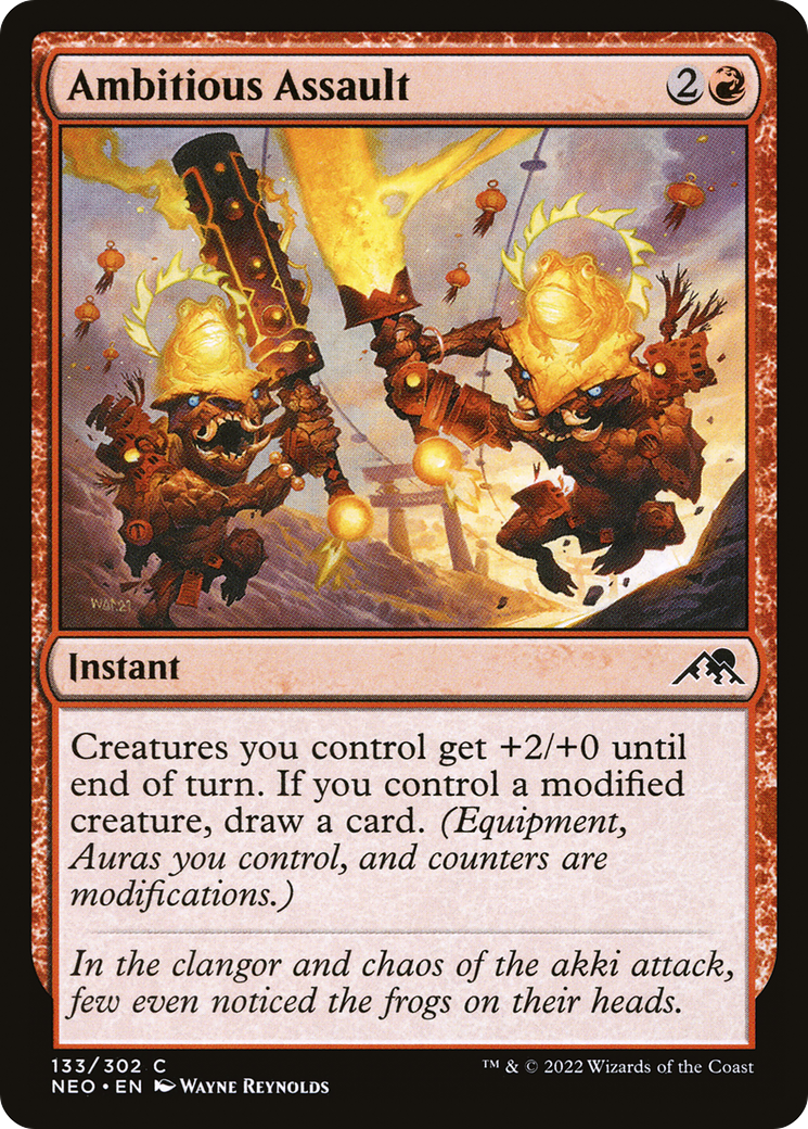 Image of Ambitious Assault (NEO-133) - Kamigawa: Neon Dynasty Foil