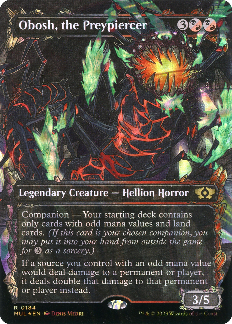 Image of Obosh, the Preypiercer (Halo Foil) (MUL-184) - Multiverse Legends: (Showcase) (Borderless) Foil