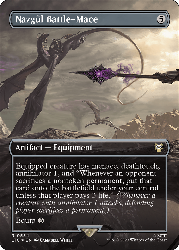 Image of Nazgul Battle-Mace (Borderless) (Surge Foil) (LTC-554) - Tales of Middle-earth Commander (Borderless) Foil