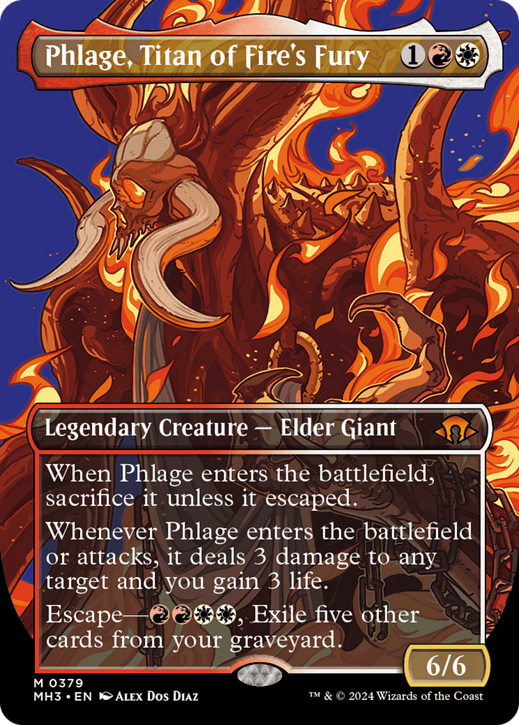 Image of Phlage, Titan of Fire's Fury (Borderless) (MH3-379) - Modern Horizons 3 (Borderless) Foil