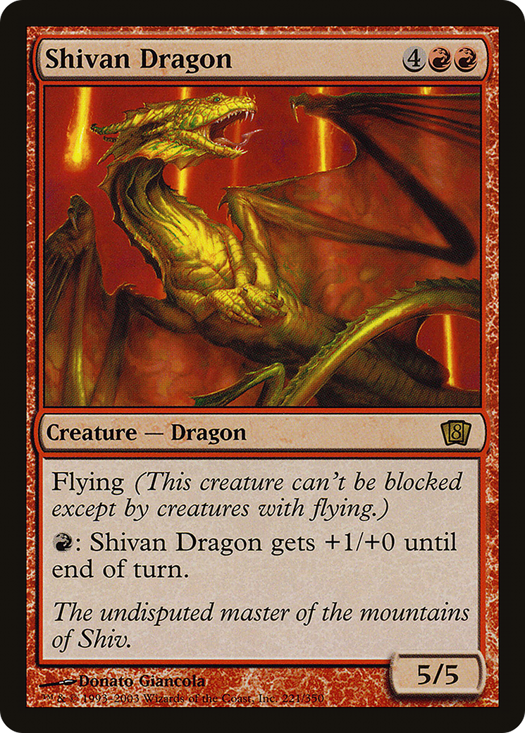 Image of Shivan Dragon (8ED-221) - 8th Edition